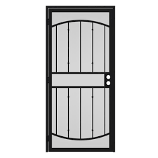 black steel surface mount security door