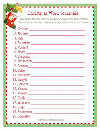 Solving math problems are both challenging and entertaining for many seniors. Christmas Word Scramble Free Printable Flanders Family Homelife