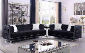 maya black 2 piece living room set