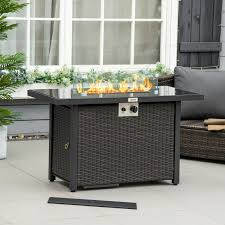 Outsunny 43 Inch Propane Fire Pit Table