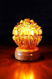 Amber Glass Globe Table Lamp George