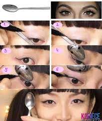 how to draw eyeliner with a spoon