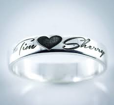 clic name engraved couple ring