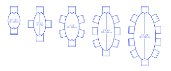 1 foot distance from chair seat to table top. Oval Table Sizes Dimensions Drawings Dimensions Com
