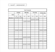 Restaurant Staff Schedule Template Monthly Planner Excel Templates