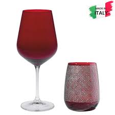 Red Karkadè Screen Printing Wine Glass