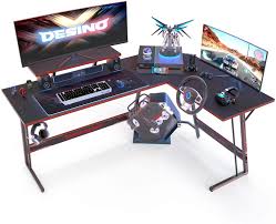 We take a look at 16 computer desks for every gamer type. Amazon Com Desino L Shaped Gaming Desk Computer Corner Desk Pc Writing Table Gamer Workstation For Home Office Black Kitchen Dining