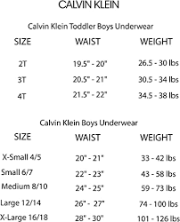 calvin klein children s size chart