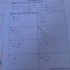 Trigonometric ratios (geometry concepts) trigonometry: Pe Hailey Bowran 6 2 17 21 Unit 8 Right Triangles Trigonometry Homework 4 Trigonometric Ratios