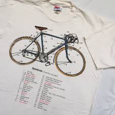 1986 Reebok Cycling Bicycle Parts Chart T Shirt Depop