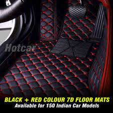 black red colour car 7d floor mats hotcar