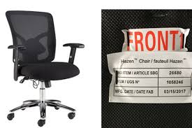 staples recalls office chairs due to
