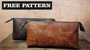 leather makeup bag making with free pdf