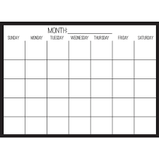 Wallpops Wpe2801 On Clear Monthly Calendar Black