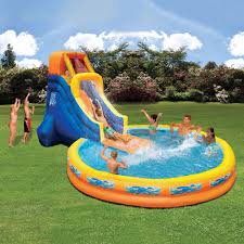 Instead of just climbing up. Inflatable Water Slides Waterslide With Giant Oversized Pool Outdoor Summer Play Big Swimming Pools Water Slides Backyard Inflatable Water Slide