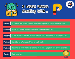 6 letter words starting with p that has