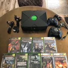 original xbox with controller and games