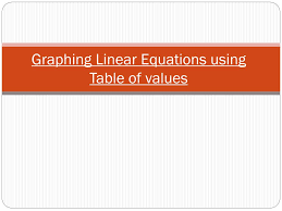 graphing linear equations using table