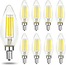 Amazon Com Led Candelabra Light Bulbs B10 Daylight 5000k E12 Base Chandelier Led Edison Bulbs Christmas Lights 8 Packs Home Improvement
