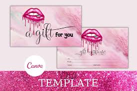 pink lips gift certificate template