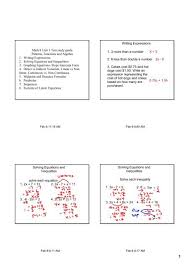 Math 8 Unit 3 Test Study Guide Patterns
