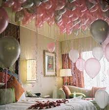 cute birthday decoration in bedroom