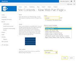 web part page in sharepoint 2016