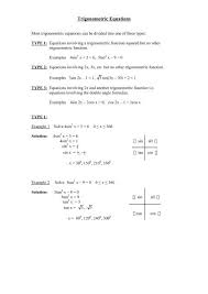 Trigonometric Equations Knightswood