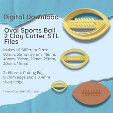 3d file oval sports ball 2 clay cutter