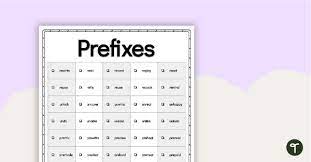 word study list prefix words teach