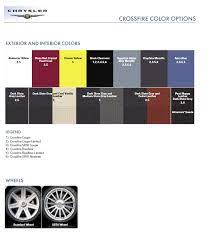 Chrysler Crossfire Paint Codes Color