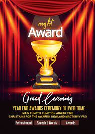 Edit the digital end of the year awards and/or crowns in powerpoint or google slides. Grand Award Ceremony Flyer Poster In 2021 Flyer Free Font Ceremony