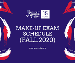 make up exam schedule fall 2020 uacs