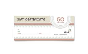Pilates Yoga Gift Certificate Template Word Publisher