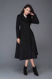 Wool Coat Black Coat Swing Coat Long