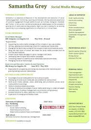 Example On Social Media Manager Resume Template Ideas