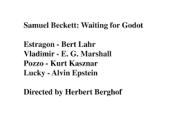 writing about literature ppt samuel beckett waiting for godot