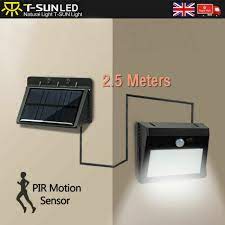 2pcs 24 led solar powered pir motion
