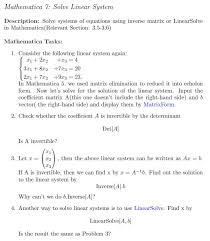 Solved Mathematica 7 Solve Linear