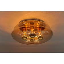 Light Amber Glass Ceiling Lamp