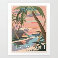 Aloha Hawaii Travel Poster Art Print By