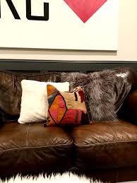 leather sofas kilim throw pillows