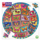 Vintage Butterflies 500pc Round Puzzle eeBoo