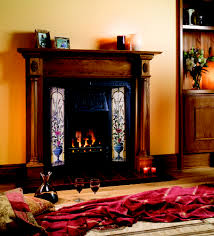 poppy wheatsheaf decorated fireplace