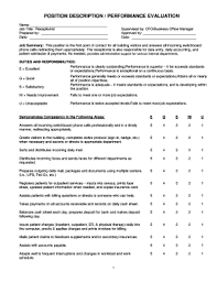 Office Manager Evaluation Form Barca Fontanacountryinn Com
