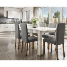 Delivery was about average but they give you a call the day before to tell you it's coming and another about 1 hr before delivery. Extendable Dining Table In White High Gloss With 6 Grey Chairs Vivienne New Haven Furniture123