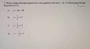 Slope Intercept Equation For A Line