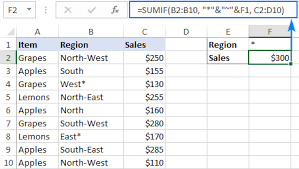 how to use sumif function in excel with