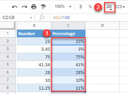 number in excel google sheets