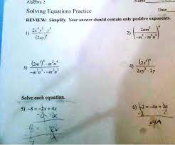 Algebra 2 Namc Solving Equations